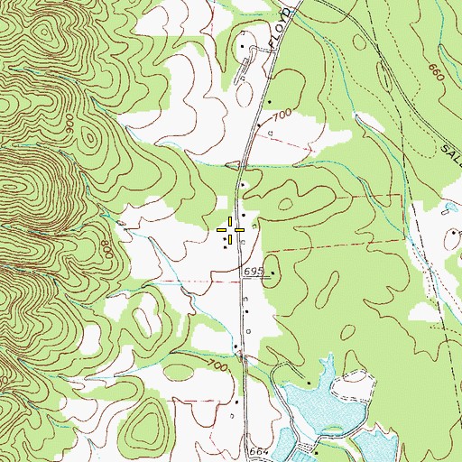 Topographic Map of Arrowhead Spring, GA