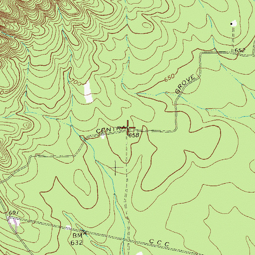 Topographic Map of Central Grove Methodist Church (historical), GA