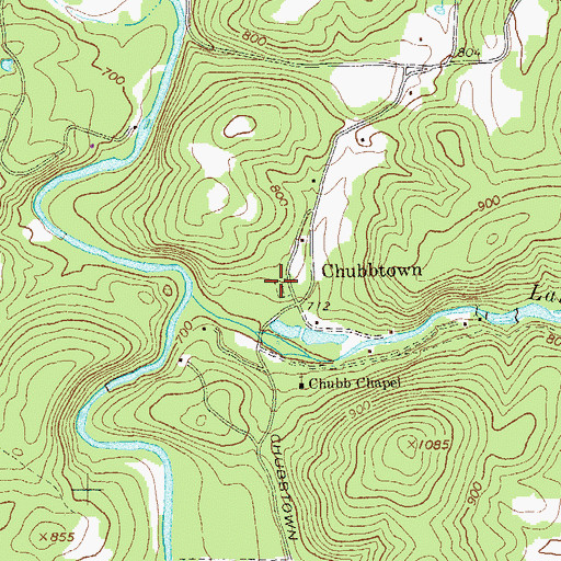 Topographic Map of Chubb Road Cemetery, GA