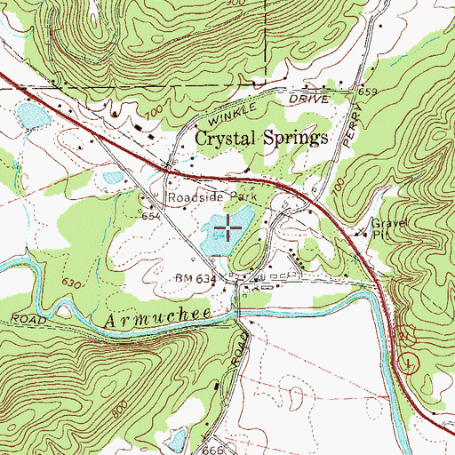 Topographic Map of Crystal Springs Mill Pond, GA