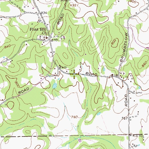 Topographic Map of Culvers Chapel (historical), GA