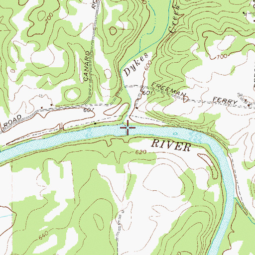 Topographic Map of Davis Ferry (historical), GA