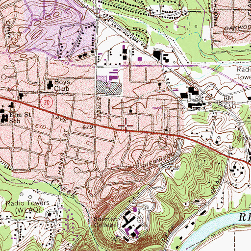 Topographic Map of Alto Shopping Center, GA