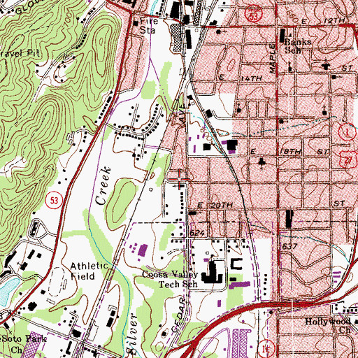 Topographic Map of Reynolds-Miller Memorial Presbyterian Church, GA