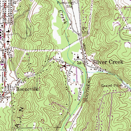 Topographic Map of Silver Creek Presbyterian Church, GA