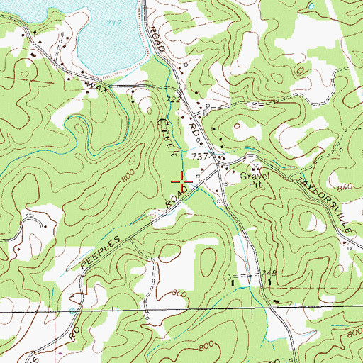 Topographic Map of Wax Spring, GA