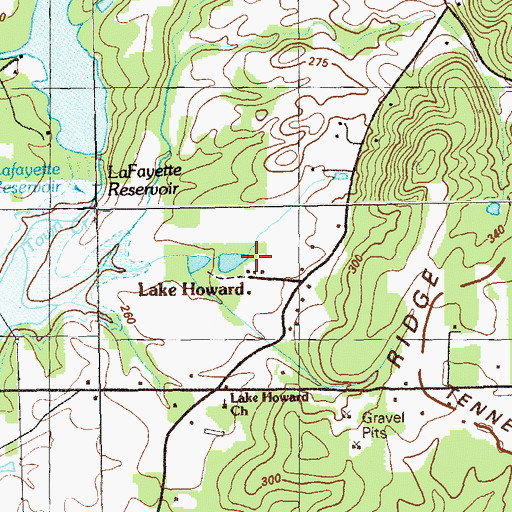 Topographic Map of Howard Lake Spring, GA