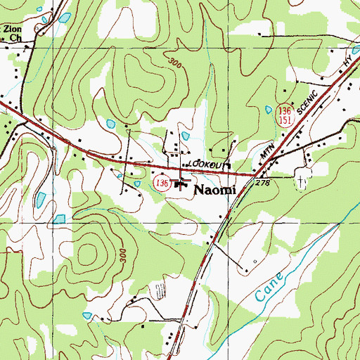 Topographic Map of Naomi Elementary School, GA