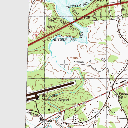 Topographic Map of Coosa Creek, GA