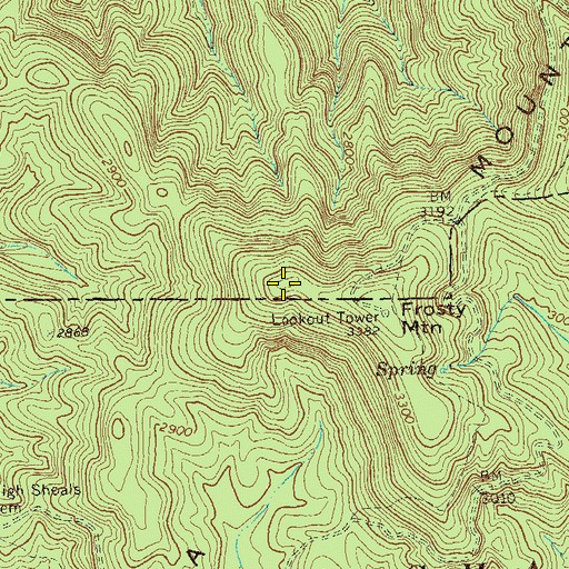 Topographic Map of Amicalola Mountain, GA