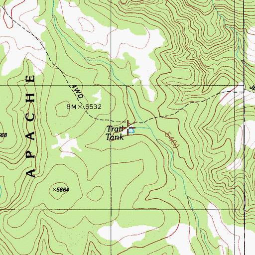 Topographic Map of Trail Tank, AZ