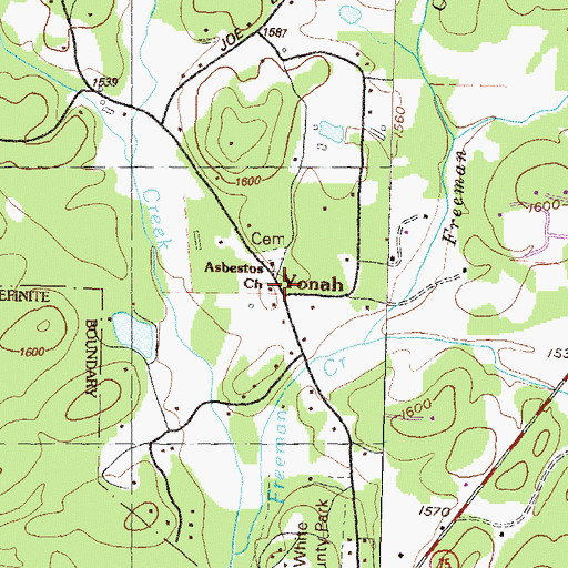 Topographic Map of Asbestos Church, GA
