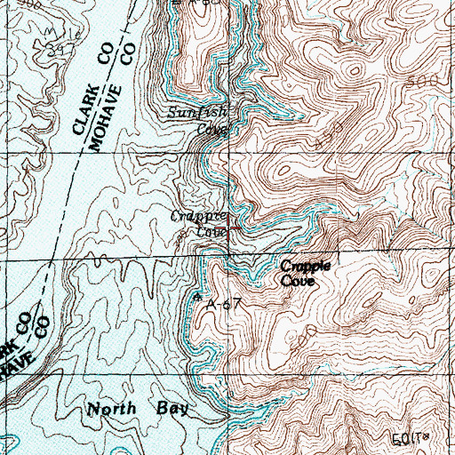 Topographic Map of Crappie Cove, AZ