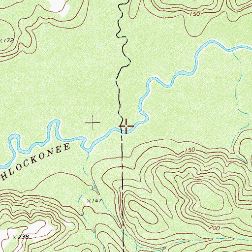 Topographic Map of Barnetts Creek, GA