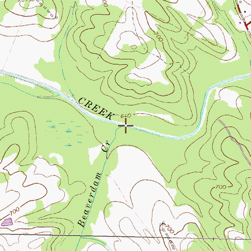 Topographic Map of Beaverdam Creek, GA
