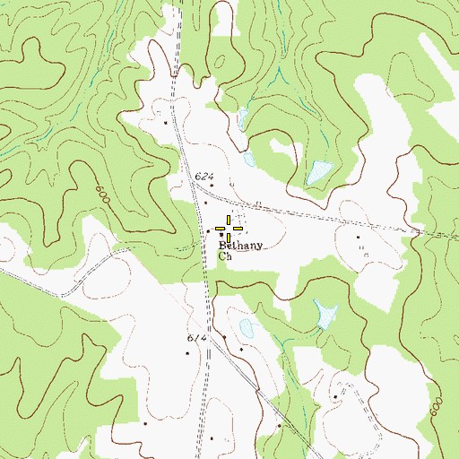 Topographic Map of Bethany Church, GA