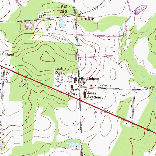 Topographic Map of Bethlehem Church, GA