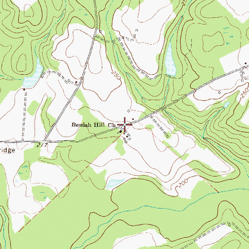 Topographic Map of Beulah Hill Church, GA