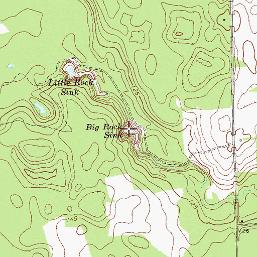 Topographic Map of Big Rock Sink, GA
