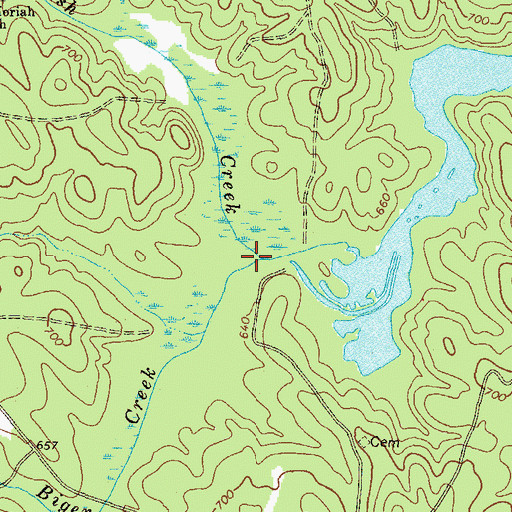 Topographic Map of Biger Creek, GA