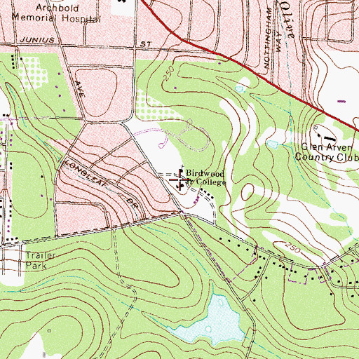 Topographic Map of Birdwood Junior College, GA