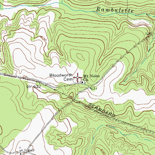 Topographic Map of Bloodworth Cemetery, GA
