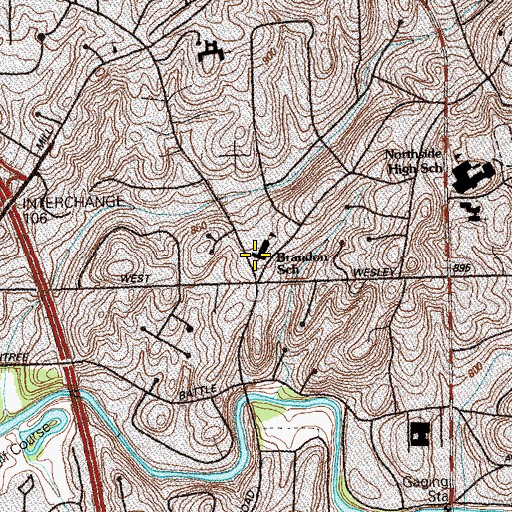 Topographic Map of Morris Brandon Elementary School, GA