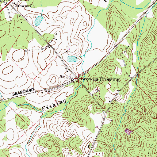 Topographic Map of Browns Crossing, GA