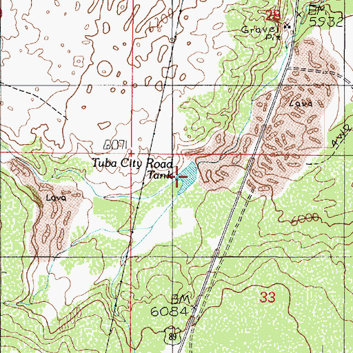 Topographic Map of Tuba City Road Tank, AZ