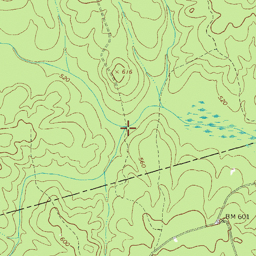 Topographic Map of Calloway Creek, GA