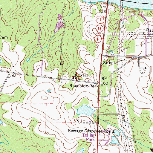 Topographic Map of Calvary Missionary Baptist Church, GA