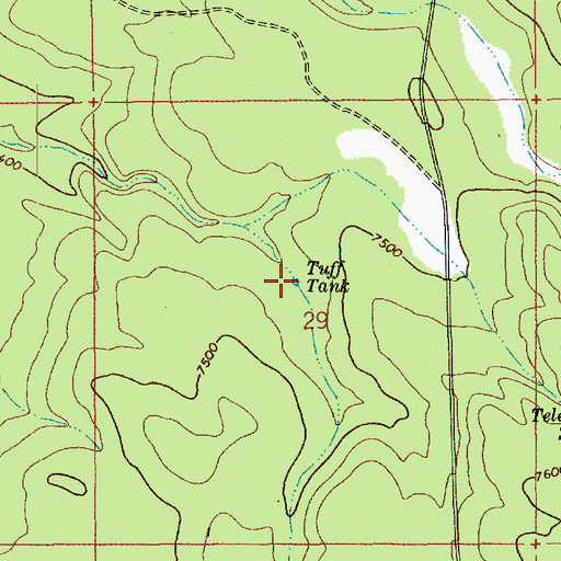 Topographic Map of Tuff Tank, AZ