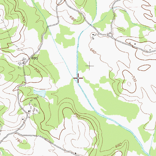 Topographic Map of Carlan Creek, GA