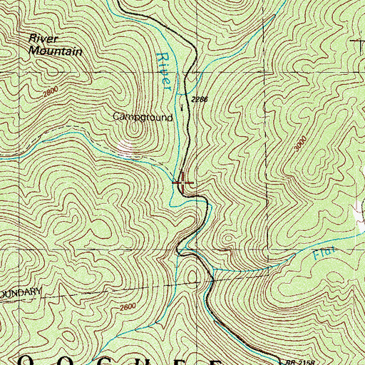 Topographic Map of Charlies Creek, GA