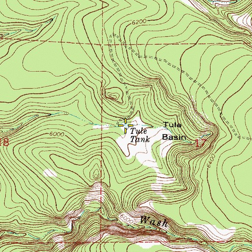 Topographic Map of Tule Tank, AZ