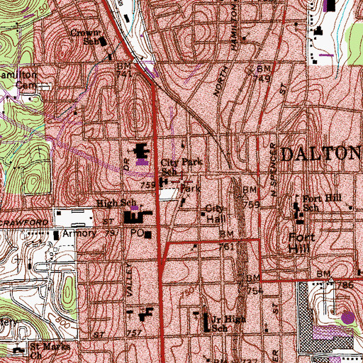 Topographic Map of City Park School, GA