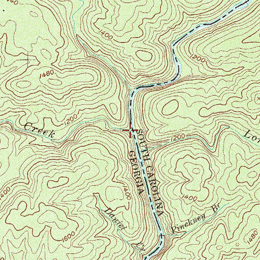 Topographic Map of Cliff Creek, GA