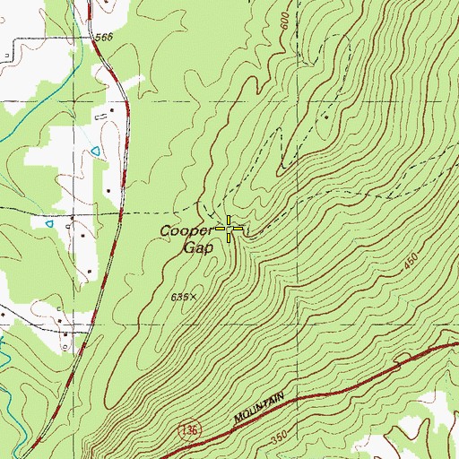 Topographic Map of Cooper Gap, GA