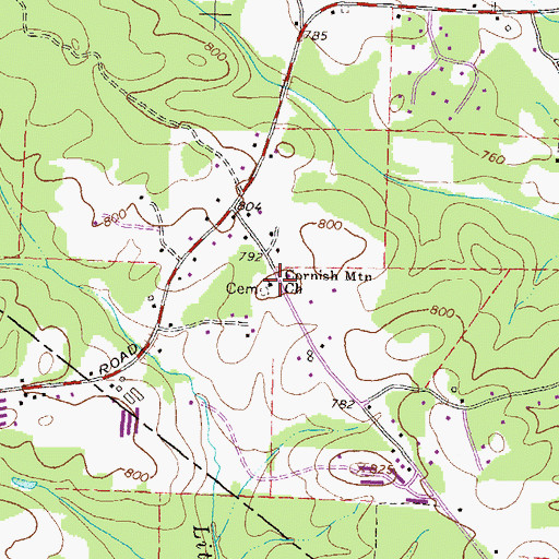 Topographic Map of Cornish Mountain Church, GA