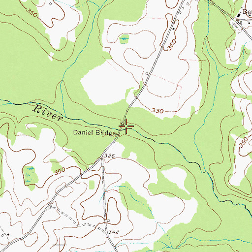 Topographic Map of Daniel Bridge, GA