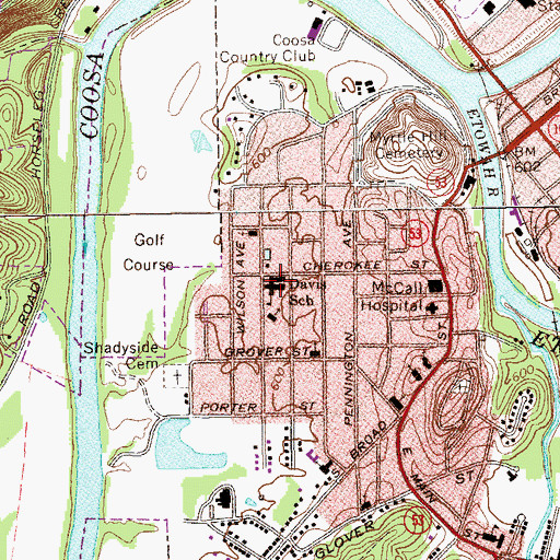 Topographic Map of Anna K Davie Elementary School, GA