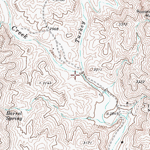 Topographic Map of Turkey Creek, AZ