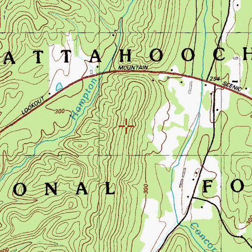 Topographic Map of Dick Ridge, GA
