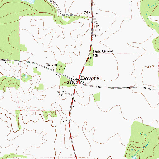 Topographic Map of Doverel, GA