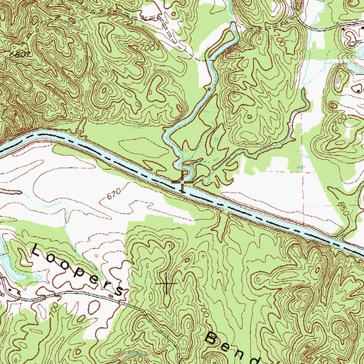 Topographic Map of Drowning Bear Creek, GA