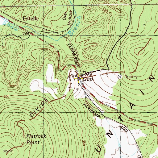 Topographic Map of Dug Gap, GA