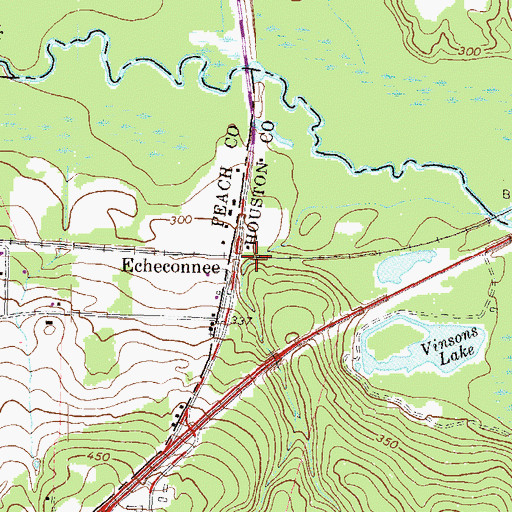 Topographic Map of Echeconnee, GA