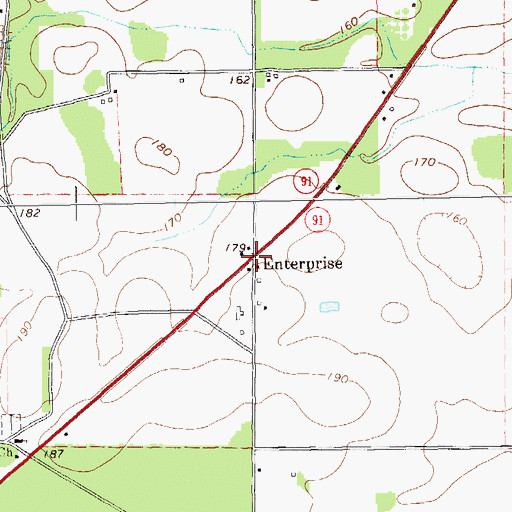 Topographic Map of Enterprise, GA