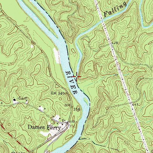Topographic Map of Falling Creek, GA