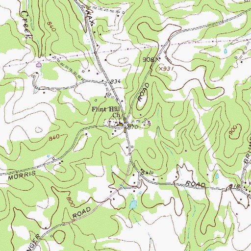 Topographic Map of Flint Hill Church, GA